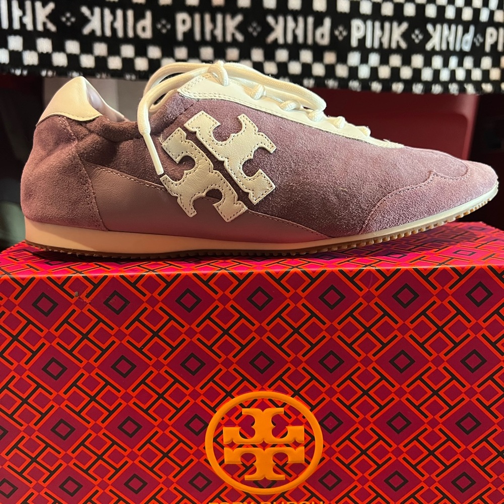 Tory Burch Purple Suede Sneakers